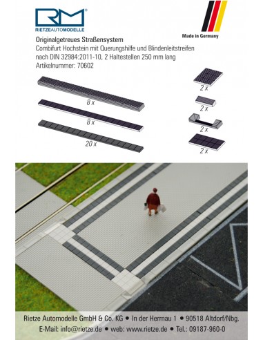 RIETZE 70602 - Kit cordoli, bordi, linee guida per marciapiede