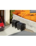Faller 180933 - Kit 2 bidoni della spazzatura, neri