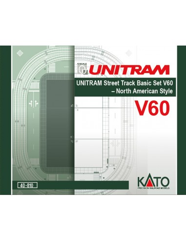 Kato 40-810 - Set V60 Unitram strada con binari stile nord America