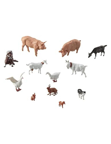 Noch 15711 - Scala H0 Set 12 personaggi, animali da fattoria.