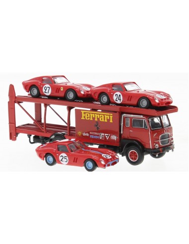 BREKINA 58481 Fiat 640 Bisarca Ferrari + 3 Ferrari 250 GTO