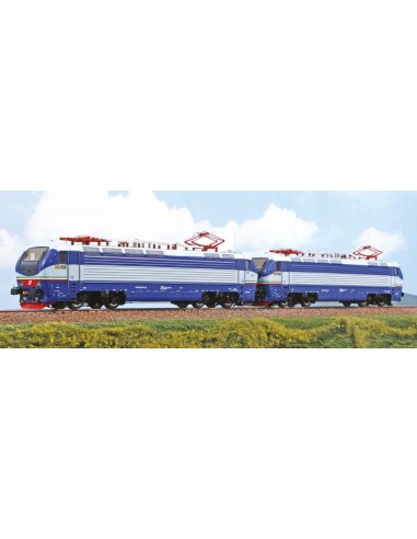 ACME 60644 Set 2 locomotive E.402 di Trenitalia, livrea blu/azzurro TTI con fascia tricolore, Ep. VI