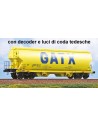 NME 525690 Carro tramoggia per trasporto cereali Tagnpps 95m³, GATX, livrea verde. Epoca VI. H0, DC con luci di coda