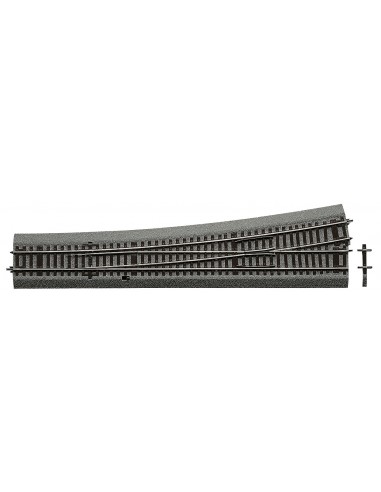 ROCO 42580 - Deviatoio sinistro Wl10 polarizzato 345mm con massicciata