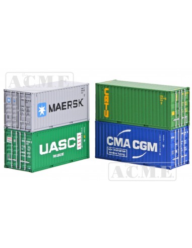 ACME 95066 Set 4 container da 20 piedi “CATU, “MAERSK”, “CMA CGM” e “UASC”