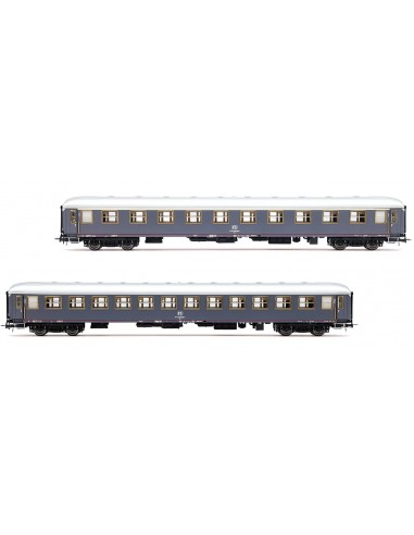 RIVAROSSI HR4429 FS, set 2 carrozze “Rapido 904-905 livrea grigia con fascia rossa