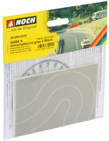 NOCH - 34204 Strada curva grigia, 2 Pz.