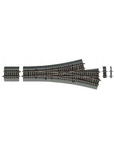 ROCO 42543 - Deviatoio a tre vie DWW15, 287,5 mm, con massicciata