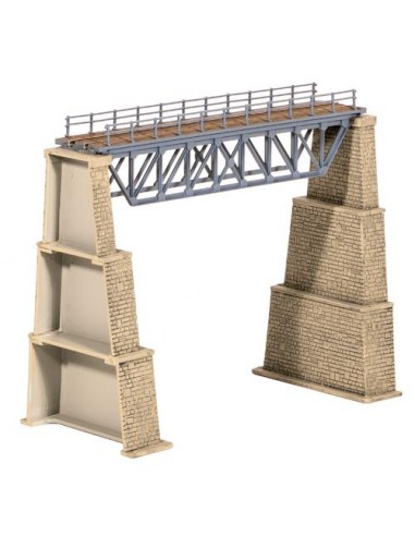 Peco 240 - Kit ponte a traliccio in acciaio con pilastri in pietra, scala N